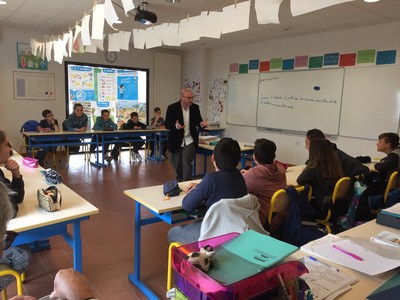 intervention de l'quipe du Collectif des Sens dans une des classe participant au projet. 